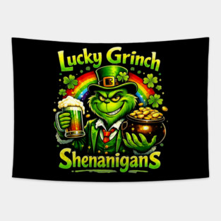 Lucky Irish Shenanigans Funny St Patrick’s Day Green Shirt Tapestry