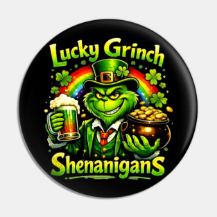 Lucky Irish Shenanigans Funny St Patrick’s Day Green Shirt Pin