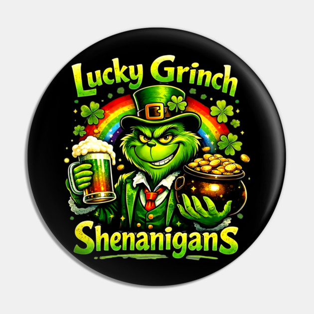 Lucky Irish Shenanigans Funny St Patrick’s Day Green Shirt Pin by UrbanLifeApparel