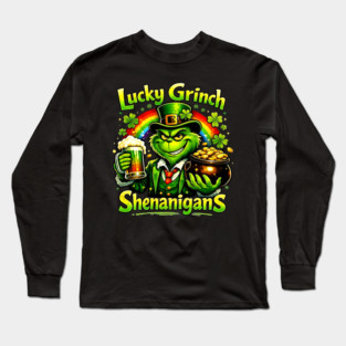 Lucky Irish Shenanigans Funny St Patrick’s Day Green Shirt Long Sleeve T-Shirt