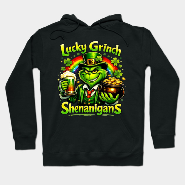 Lucky Irish Shenanigans Funny St Patrick’s Day Green Shirt Hoodie by UrbanLifeApparel