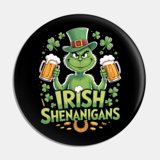 Irish Shenanigans Funny St Patrick’s Day Beer Shirt Pin by UrbanLifeApparel