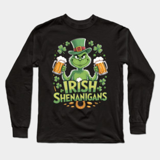 Irish Shenanigans Funny St Patrick’s Day Beer Shirt Long Sleeve T-Shirt