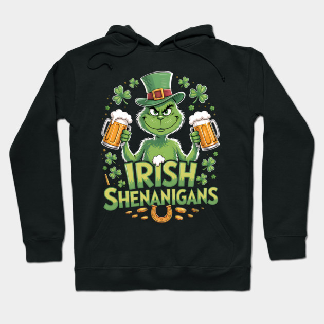 Irish Shenanigans Funny St Patrick’s Day Beer Shirt Hoodie by UrbanLifeApparel