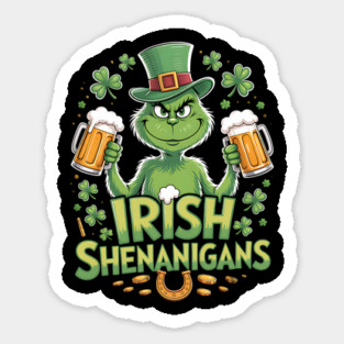Irish Shenanigans Funny St Patrick’s Day Beer Shirt Sticker