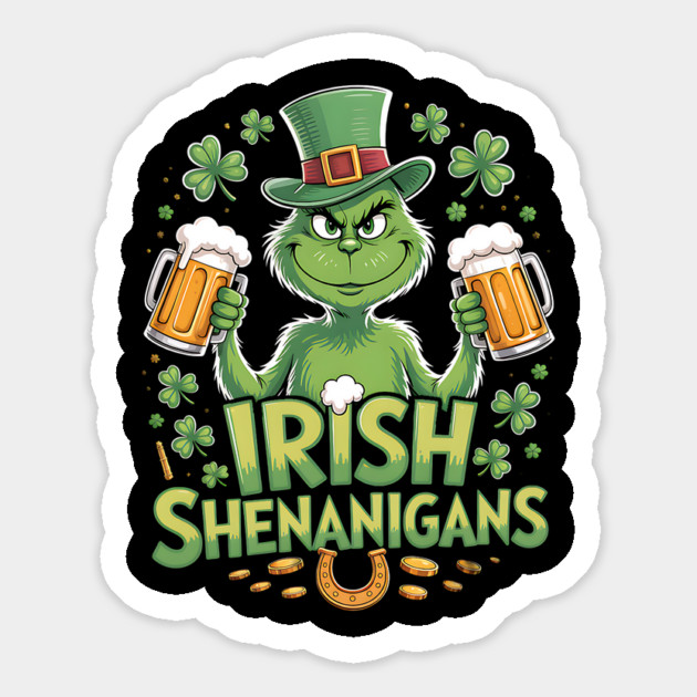 Irish Shenanigans Funny St Patrick’s Day Beer Shirt Magnet by UrbanLifeApparel