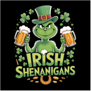 Irish Shenanigans Funny St Patrick’s Day Beer Shirt Posters and Art