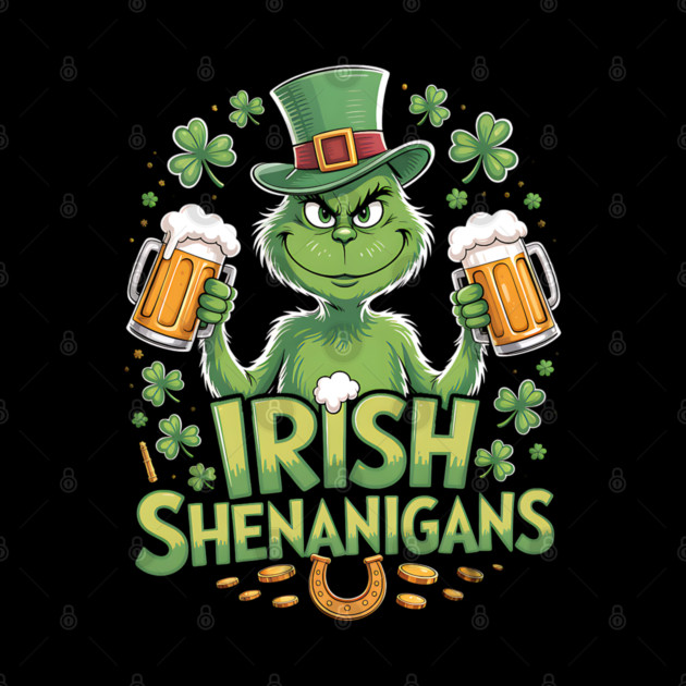 Irish Shenanigans Funny St Patrick’s Day Beer Shirt by UrbanLifeApparel