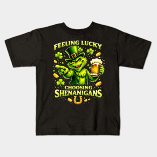 Feeling Lucky Choosing Shenanigans St Patrick’s Day Grinch Shirt Kids T-Shirt