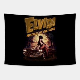Elvira Mistress Of The Dark - Vintage Halftone Tapestry