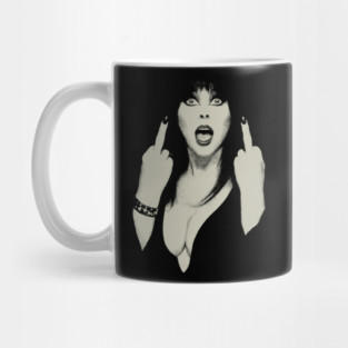 Elvira Flipping The Bird - 80s Horror Vibes Mug