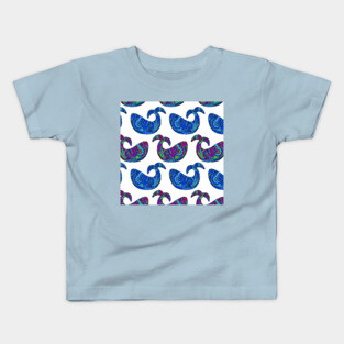 Whimsical Henna Whales Kids T-Shirt
