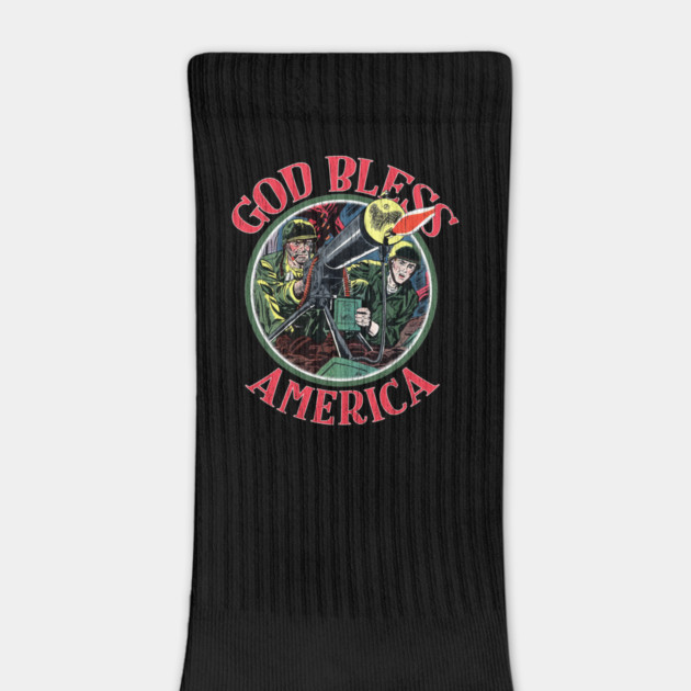 Vintage Worn Military God Bless America Tee by Joaddo