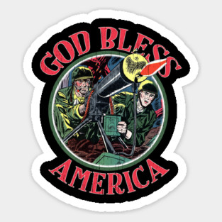 Vintage Worn Military God Bless America Tee Magnet
