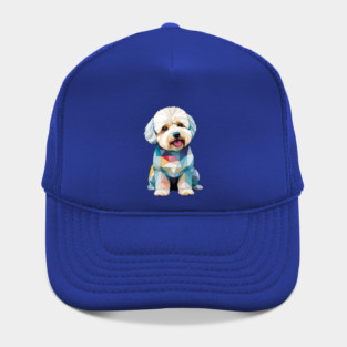 Cute Colorful Cubist Bichon Frise Hat