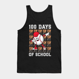 Kids 100 Days of School Baseball Player Design Tank Top