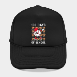 Kids 100 Days of School Baseball Player Design Hat