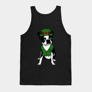 Leprechaun Boston Terrier St Patrick’s Day Dog Tank Top