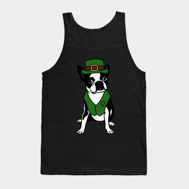Leprechaun Boston Terrier St Patrick’s Day Dog Tank Top by DonWillisJrArt