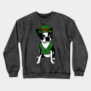 Leprechaun Boston Terrier St Patrick’s Day Dog Crewneck Sweatshirt