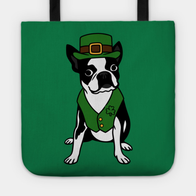 Leprechaun Boston Terrier St Patrick’s Day Dog Tote by DonWillisJrArt