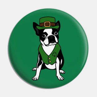 Leprechaun Boston Terrier St Patrick’s Day Dog Pin