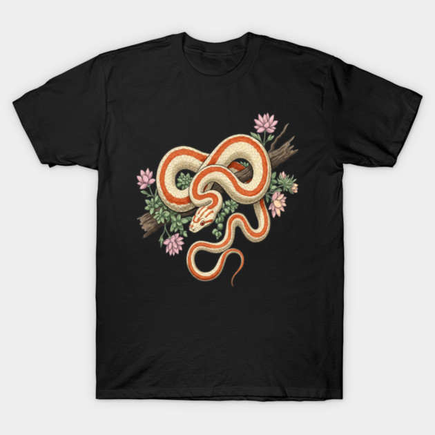 Rosy Boa Vintage Snake Illustration T-Shirt by BirdsnStuff