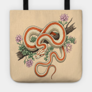Rosy Boa Vintage Snake Illustration Tote