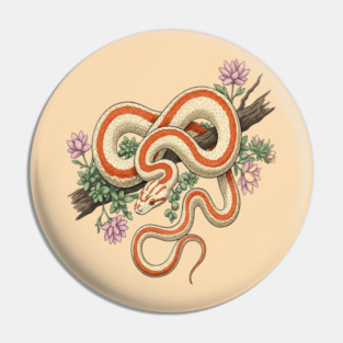 Rosy Boa Vintage Snake Illustration Pin