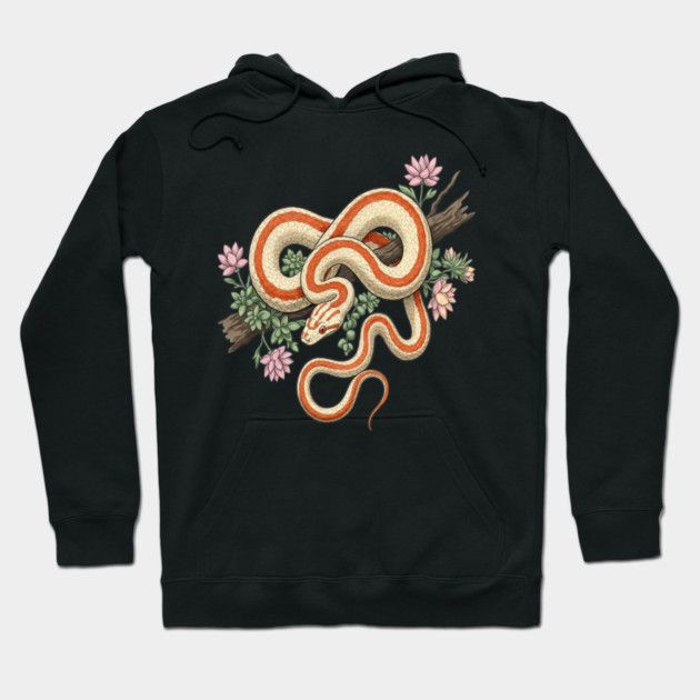 Rosy Boa Vintage Snake Illustration Hoodie by BirdsnStuff