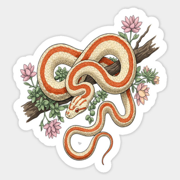 Rosy Boa Vintage Snake Illustration Magnet by BirdsnStuff