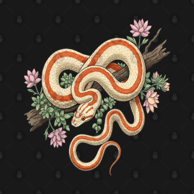 Rosy Boa Vintage Snake Illustration by BirdsnStuff