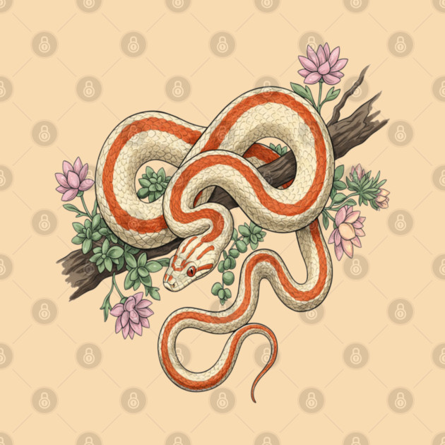 Rosy Boa Vintage Snake Illustration by BirdsnStuff