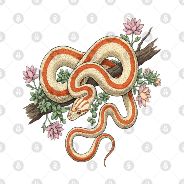 Rosy Boa Vintage Snake Illustration by BirdsnStuff