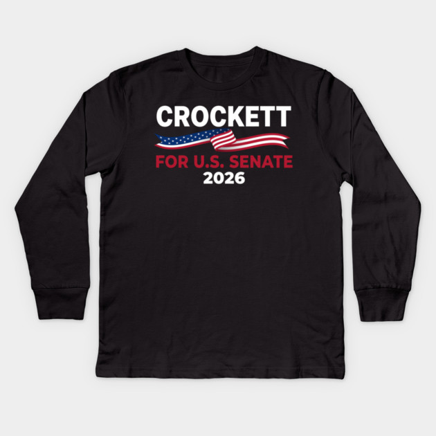 Crockett For U.S. Senate 2026 Patriotic Political Kids Long Sleeve T-Shirt by ArtistTee ⭐⭐⭐⭐⭐