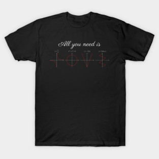 All You Need Is Love Mathematics Equation Funny T-Shirt