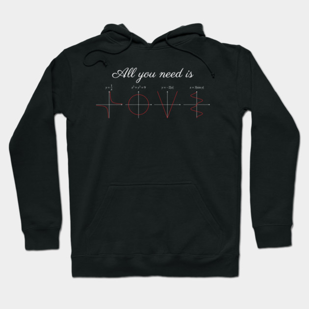 All You Need Is Love Mathematics Equation Funny Hoodie by ArtistTee ⭐⭐⭐⭐⭐
