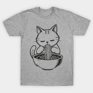 Cat Eating Ramen, Japanese Kawaii Anime for Cat Lovers, Men, Women, Kids T-Shirt
