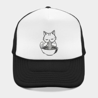 Cat Eating Ramen, Japanese Kawaii Anime for Cat Lovers, Men, Women, Kids Hat