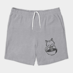 Cat Eating Ramen, Japanese Kawaii Anime for Cat Lovers, Men, Women, Kids Shorts