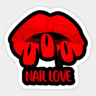 Nail Love Lips Manicurist Beauty Salon Sticker