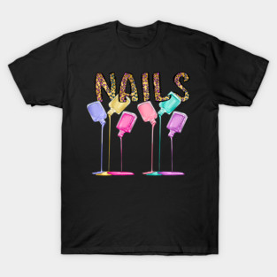 Nails Leopard Print Manicurist Nail Tech Artist T-Shirt