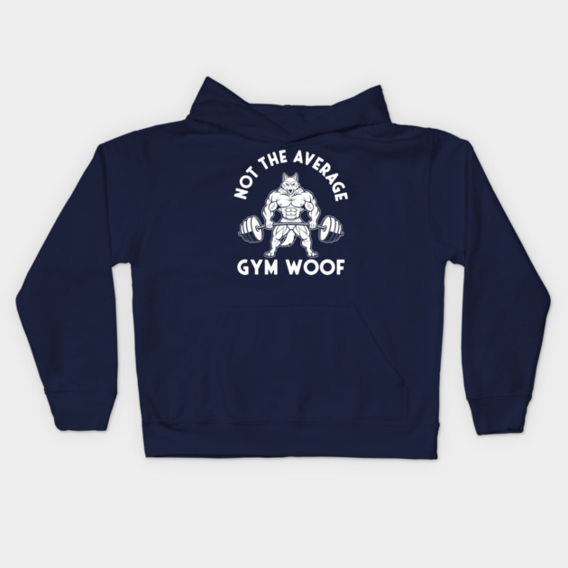Hilarious Gym Woof Kids Hoodie by enrynz