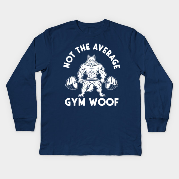 Hilarious Gym Woof Kids Long Sleeve T-Shirt by enrynz