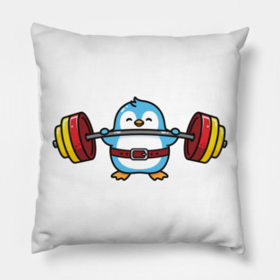 Penguin Powerlifter Pillow