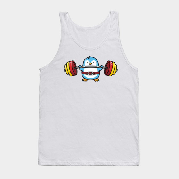 Penguin Powerlifter Tank Top by enrynz