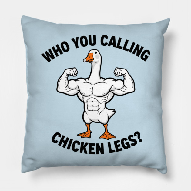 Funny Bodybuilding Duck Pillow by enrynz