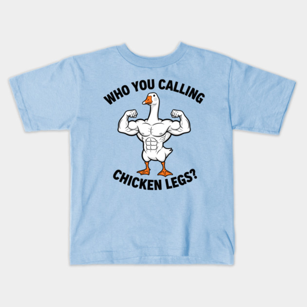 Funny Bodybuilding Duck Kids T-Shirt by enrynz