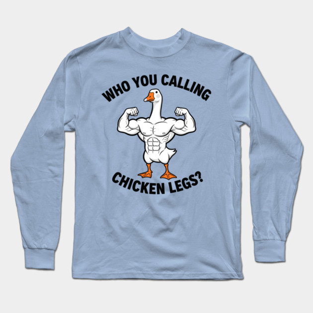 Funny Bodybuilding Duck Long Sleeve T-Shirt by enrynz