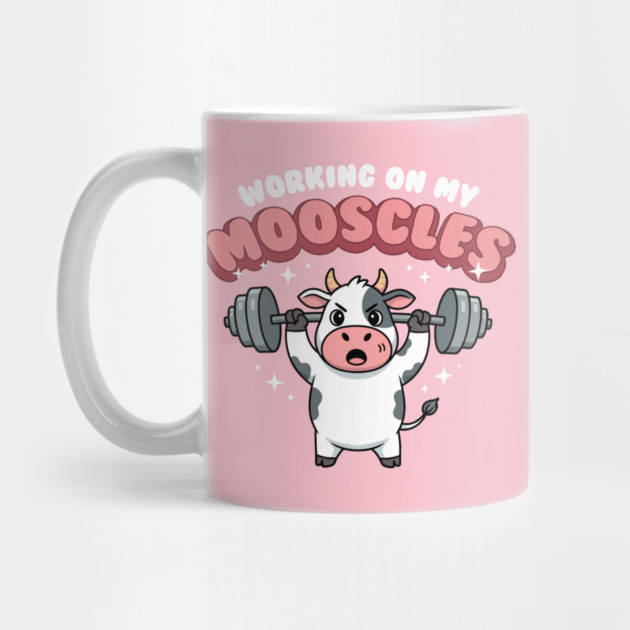 Moo-scular Cow Workout Humor by enrynz